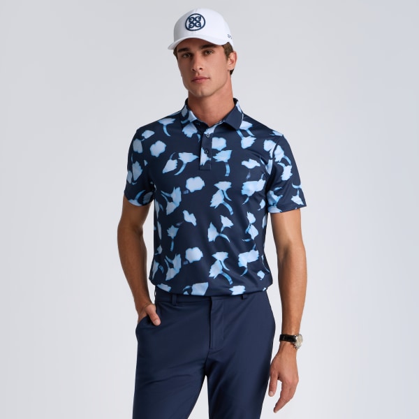 GHOST FLORAL TECH JERSEY POLO in TWILIGHT / BAJA
