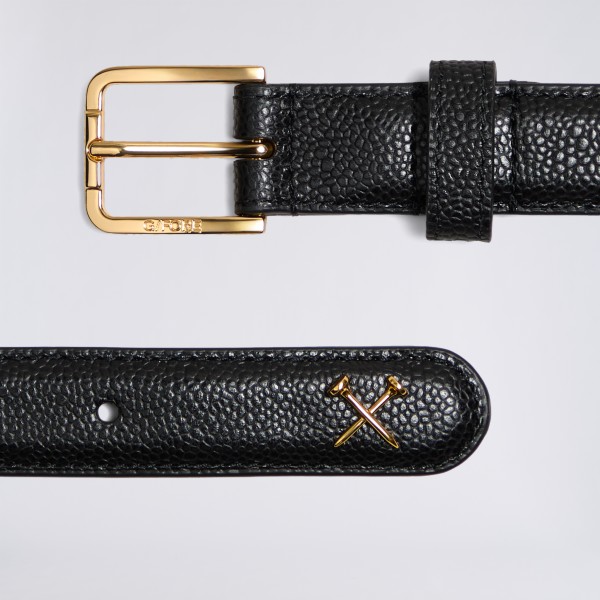 Alternative image of WOMEN'S METAL TEES PEBBLE LEATHER BELT in Onyx