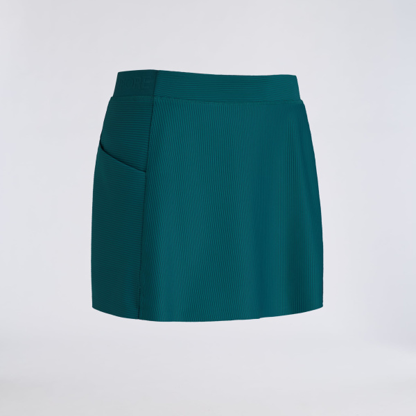2-TONE RIB KNOCKOUT A-LINE SKORT in MARINE TEAL