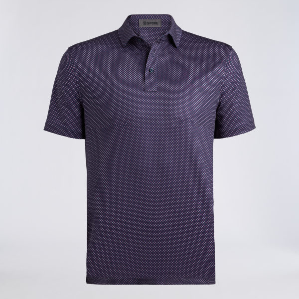DIAMOND GEO TECH JERSEY POLO in TWILIGHT / DARK PLUM