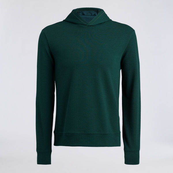 PEBBLE QUILTED HOODIE in Pine