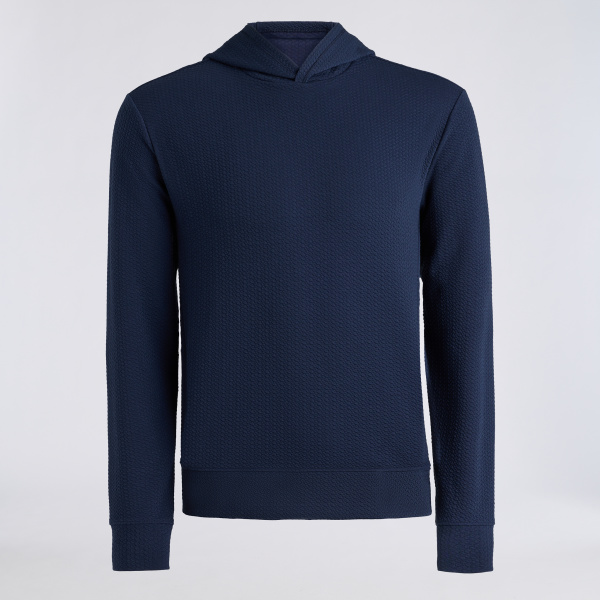 PEBBLE QUILTED HOODIE in Twilight