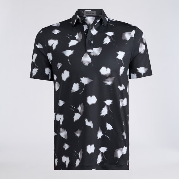 GHOST FLORAL TECH JERSEY POLO in Onyx/Snow