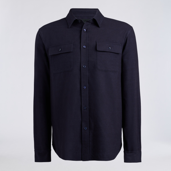 BRUSHED FLANNEL OVERSHIRT in Twilight