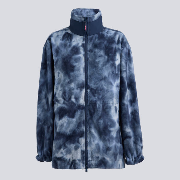COSY TIE DYE FLEECE JACKET in Twilight