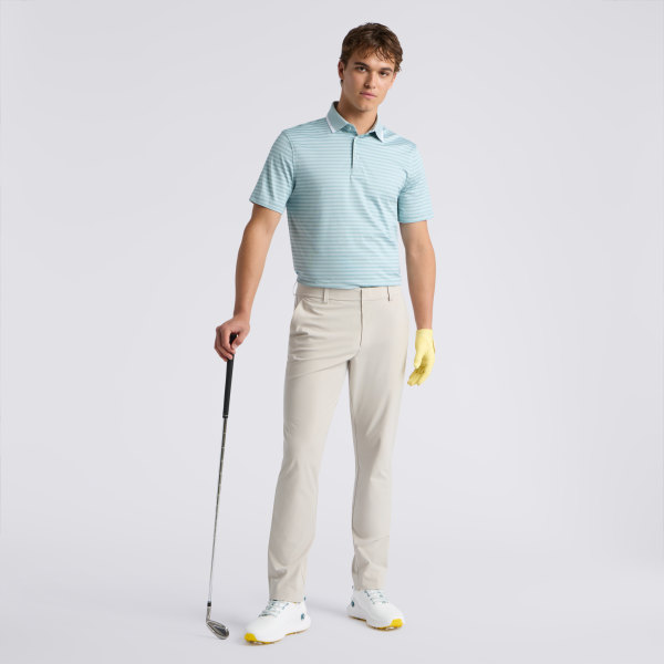 Alternative image of PERFORATED STRIPE JERSEY POLO in LIGHT SAGE