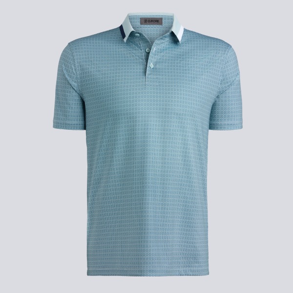 LINKS TECH JERSEY POLO in LIGHT SAGE / SNOW