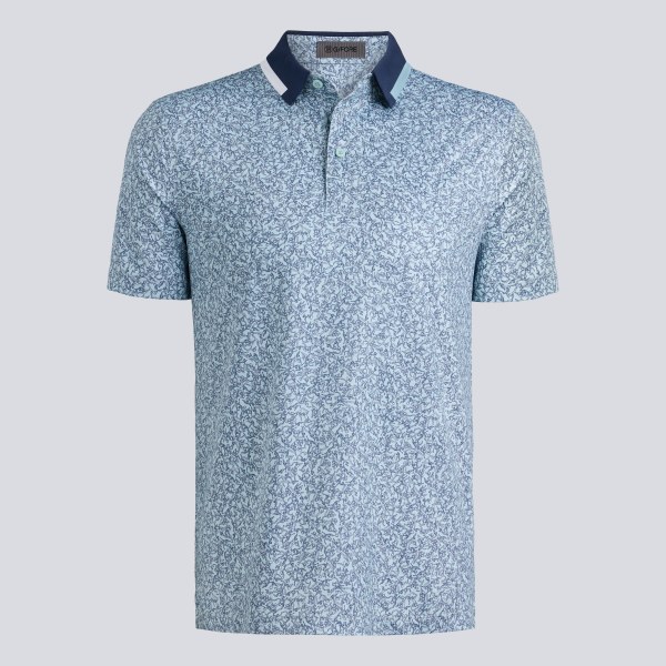 ERASER TECH JERSEY POLO in LIGHT SAGE / SNOW