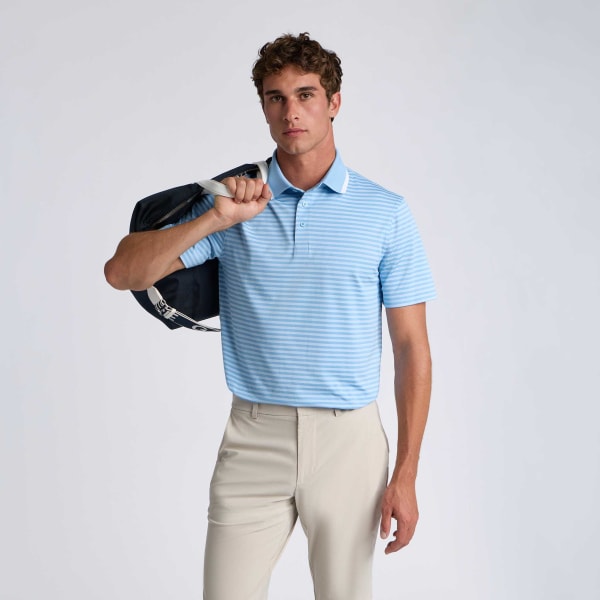 Alternative image of PERFORATED STRIPE JERSEY POLO in BAJA