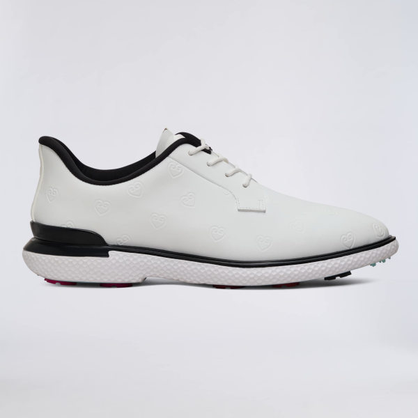 WOMEN'S LTD RELEASE GALLIVAN2R DEBOSSED HEART G'S KILTIE GOLF SHOE in Snow / Onyx
