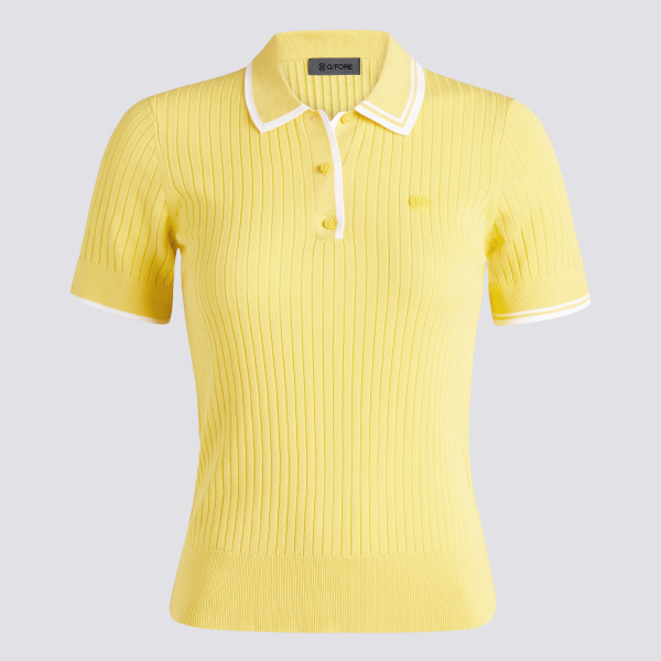 RIBBED KNIT JUMPER POLO in Canary