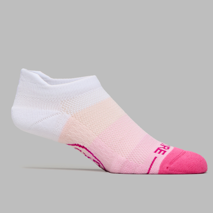 WOMEN'S OMBR&Eacute; STRIPE ANKLE SOCK in SNOW / KNOCKOUT PINK