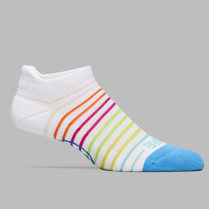 WOMEN'S MULTI STRIPE ANKLE SOCK in SNOW / MULTI