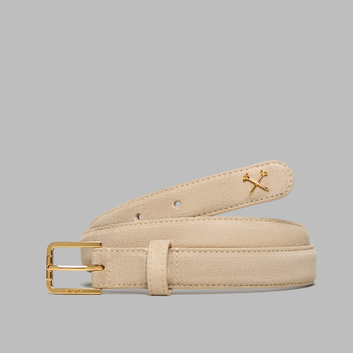 WOMEN'S METAL TEES SUEDE BELT in PUMICE