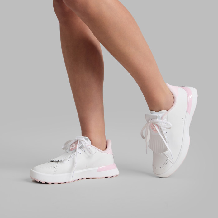 WOMEN'S LTD RELEASE G.112 PERFORATED KILTIE GOLF SHOE in Snow / Blush