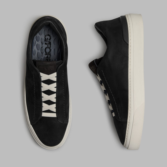 WOMEN'S ENDEAVOUR SLIP ON LEATHER SNEAKER in Onyx