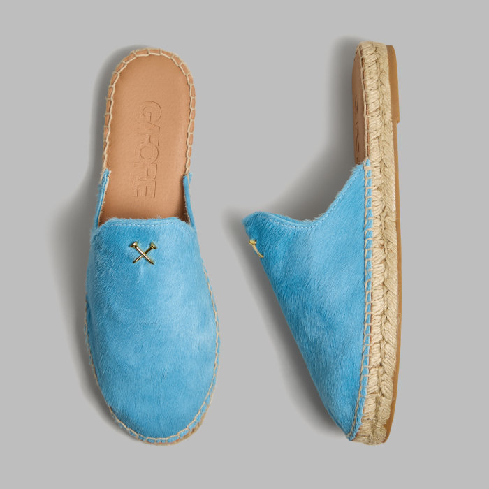 WOMEN'S METAL TEES PONY HAIR ESPADRILLE in CENOTE