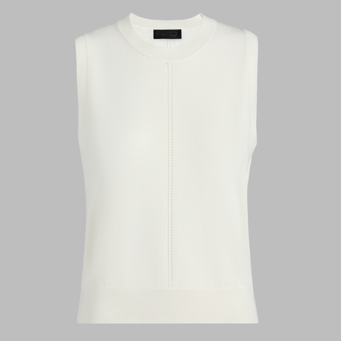 LTD RELEASE COOLING COTTON SLEEVELESS SWEATER in CHALK WHITE