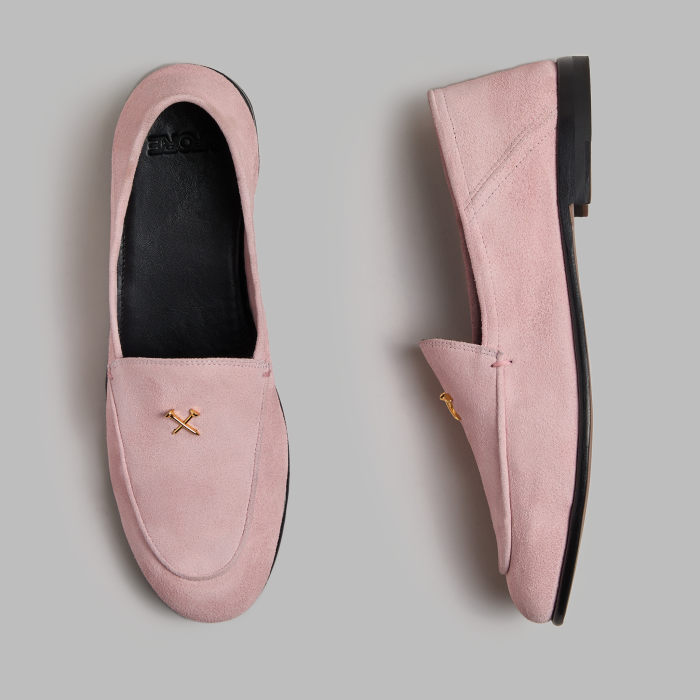 WOMEN'S METAL TEES SUEDE FLEX LOAFER in Blush