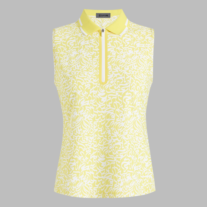 Alternative image of SCRIBBLE TECH PIQU&Eacute; SLEEVELESS POLO in Canary