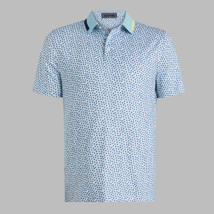 TRIPLE/G TECH JERSEY POLO in SNOW / CENOTE