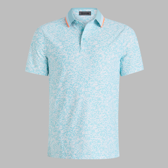 SCRIBBLE TECH JERSEY POLO in CENOTE