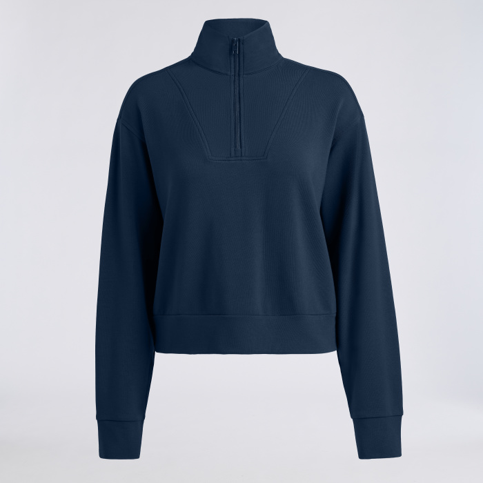 ALL PLAY LIGHTWEIGHT TERRY LONG SLEEVE 1/4 ZIP PULLOVER in Twilight
