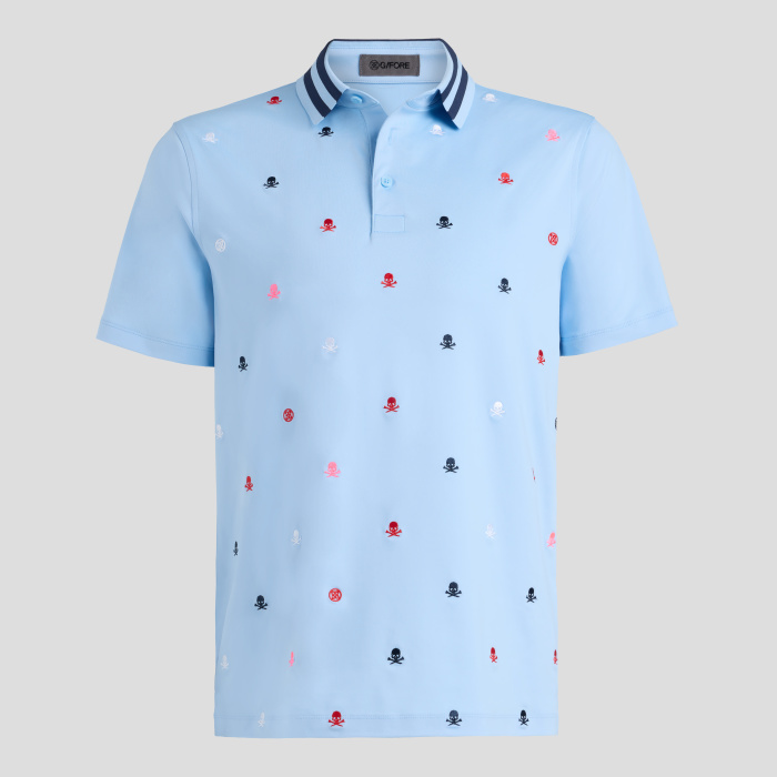 EMBROIDERED TECH JERSEY POLO in BAJA