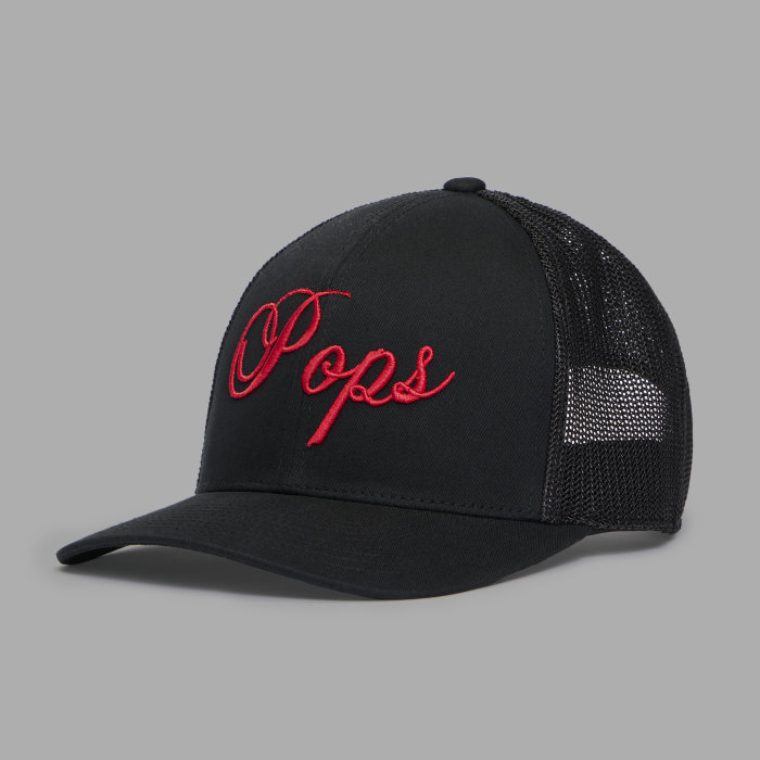 LTD RELEASE POPS TRUCKER HAT in ONYX / LAVA