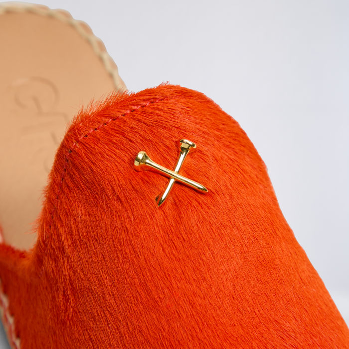 Alternative image of WOMEN'S METAL TEES PONY HAIR ESPADRILLE in SHOCKING ORANGE
