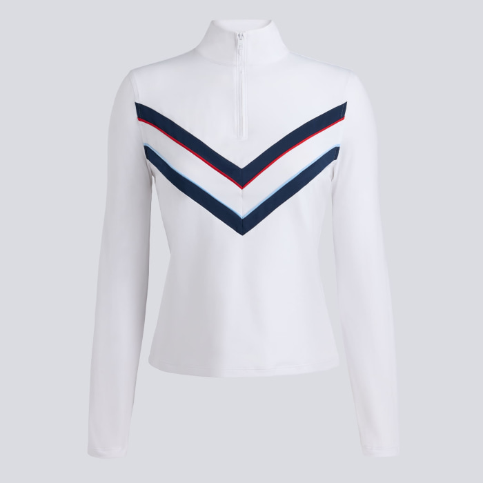 CHEVRON TECH JERSEY 1/4 ZIP PULLOVER in Snow