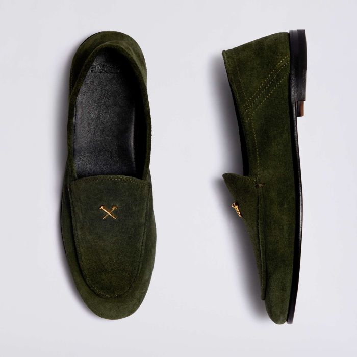 WOMEN'S METAL TEES SUEDE FLEX LOAFER in Pine