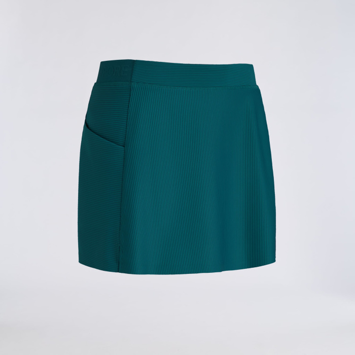 2-TONE RIB KNOCKOUT A-LINE SKORT in MARINE TEAL