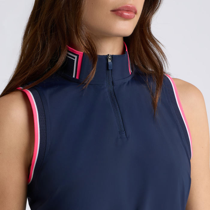 Alternative image of SILKY TECH NYLON MOCK NECK 1/4 ZIP POLO in Twilight