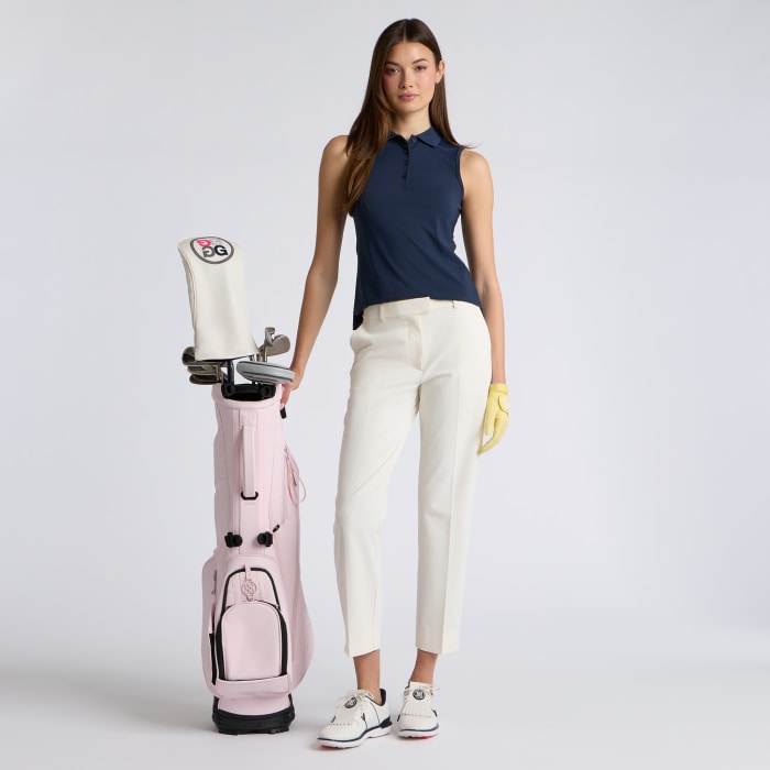 Alternative image of PLEATED COLLAR SILKY TECH NYLON SLEEVELESS POLO in Twilight