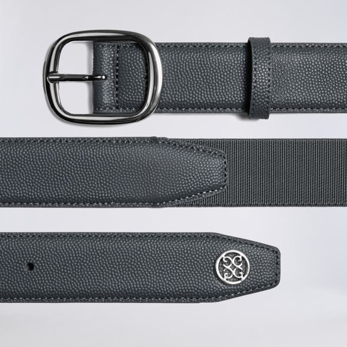 MEN'S CIRCLE G'S WEBBED BELT in Charcoal