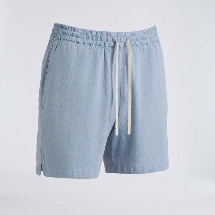 LTD RELEASE BEACHSIDE LINEN DRAWSTRING SHORT in DENIM
