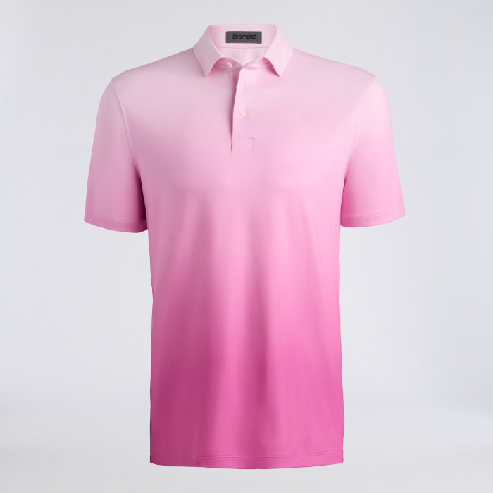 GRADIENT TECH JERSEY POLO in BLUSH / DARK PLUM