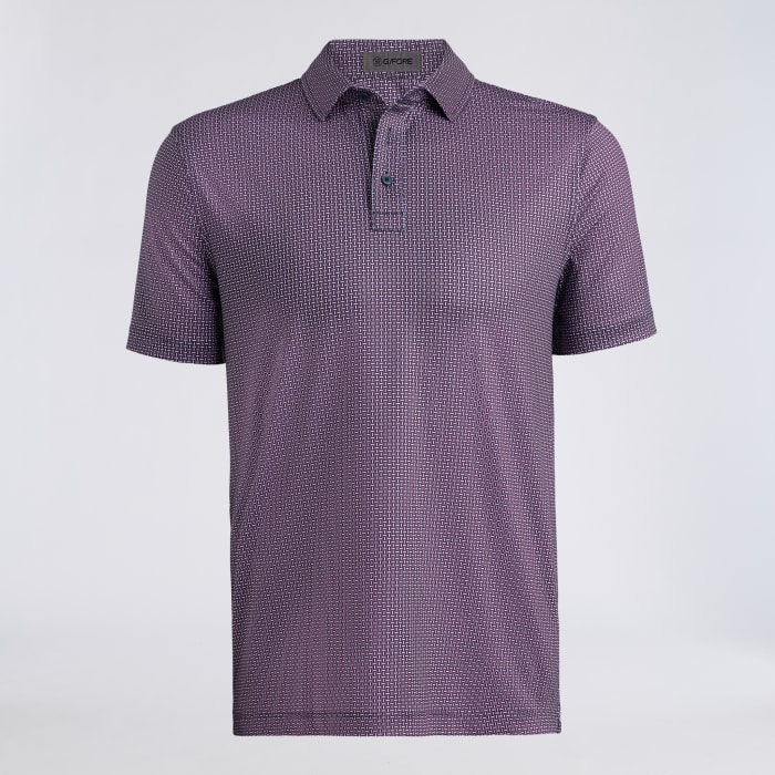 MOD GEO TECH JERSEY POLO in TWILIGHT / DARK PLUM