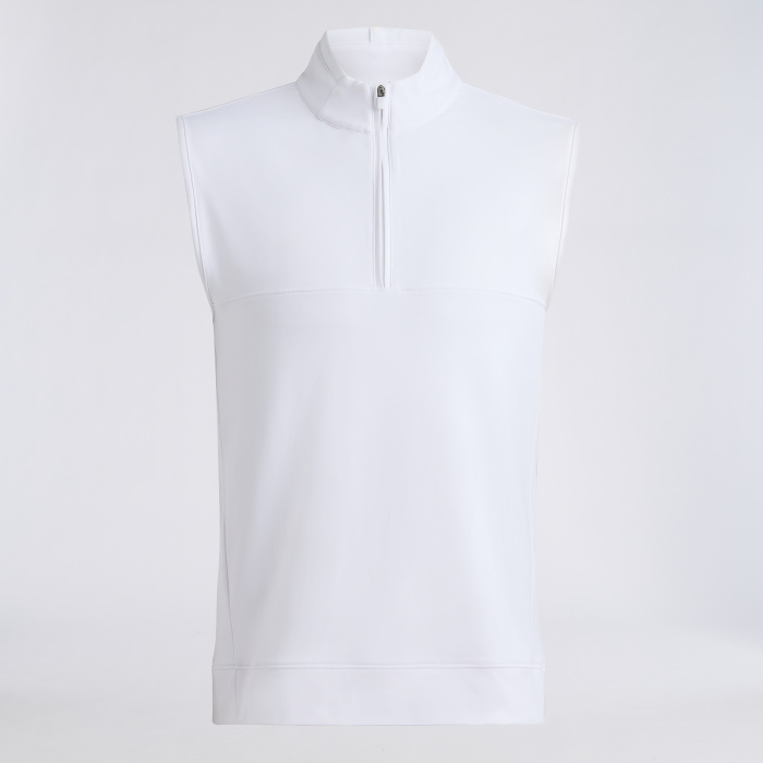 BRUSHED BACK TECH TERRY 1/4 ZIP VEST in Snow