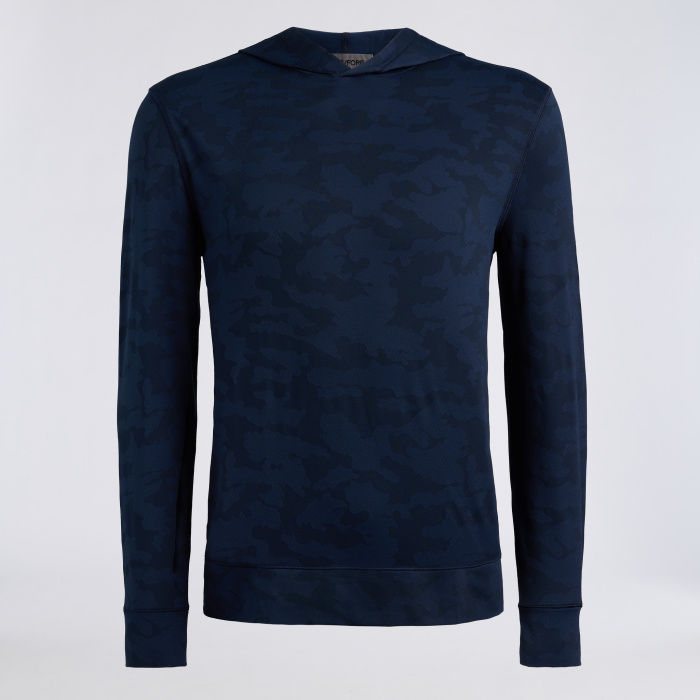 CAMO JACQUARD JERSEY HOODIE in Twilight