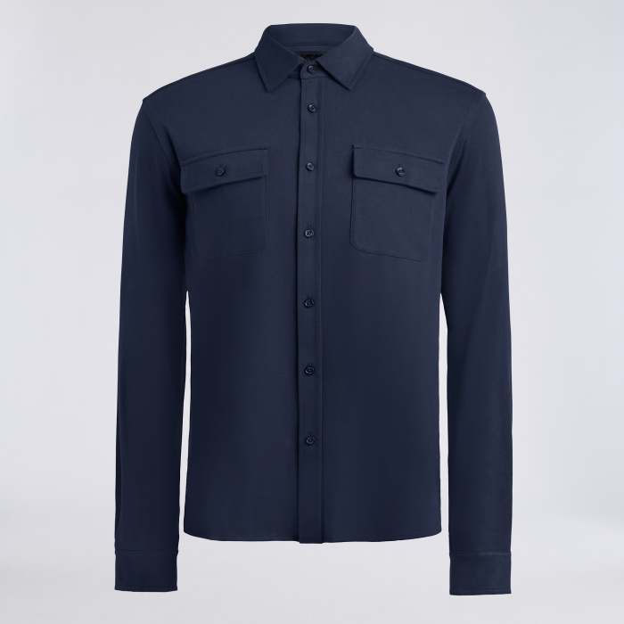 LTD RELEASE BRUSHED COTTON LONG SLEEVE SHIRT in Twilight