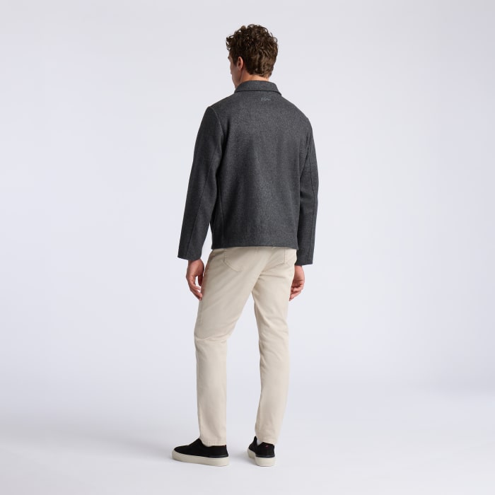 LTD RELEASE DOUBLE FACED MERINO WOOL CASHMERE SHIRT JACKET in CHARCOAL MELANGE