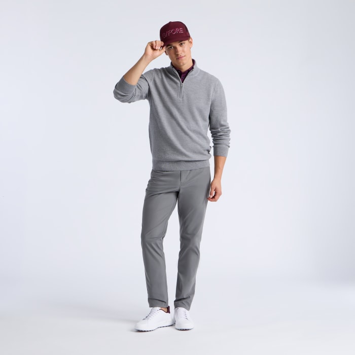 Alternative image of THE CLUB MERINO WOOL 1/4 ZIP SWEATER in NIMBUS MELANGE