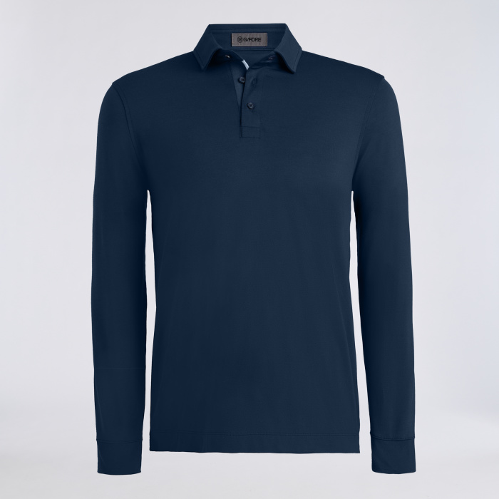 ALL PLAY STRETCH KNIT LONG SLEEVE POLO in Twilight