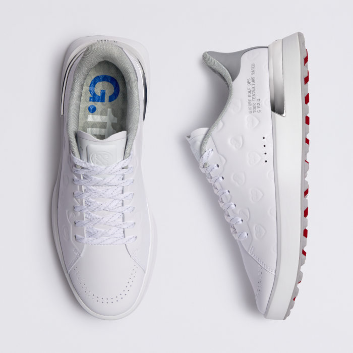 WOMEN'S G.112 EMBOSSED HEART G'S GOLF SHOE in SNOW / SILVER