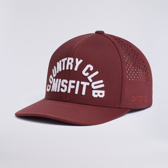 COUNTRY CLUB MISFIT PERFORATED DELTA HAT in DARK PLUM
