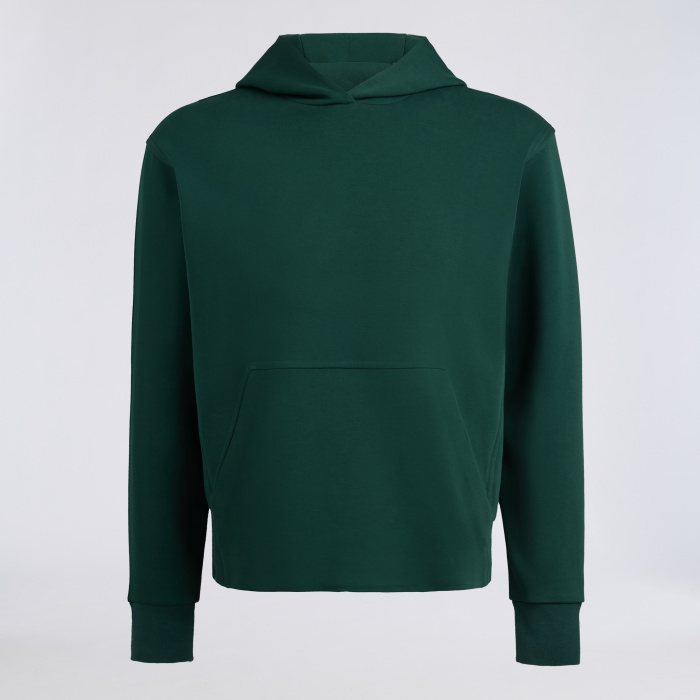 COTTON BLEND SCUBA HOODIE in Pine