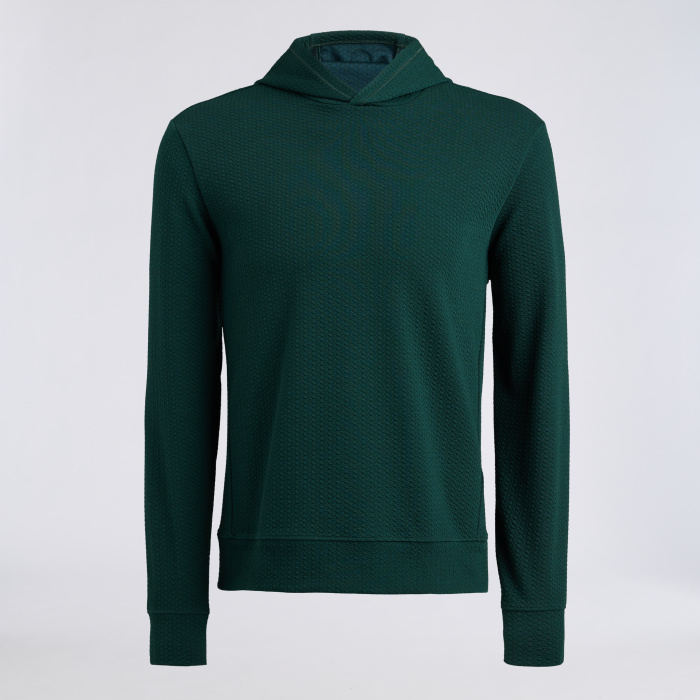 PEBBLE QUILTED HOODIE in Pine