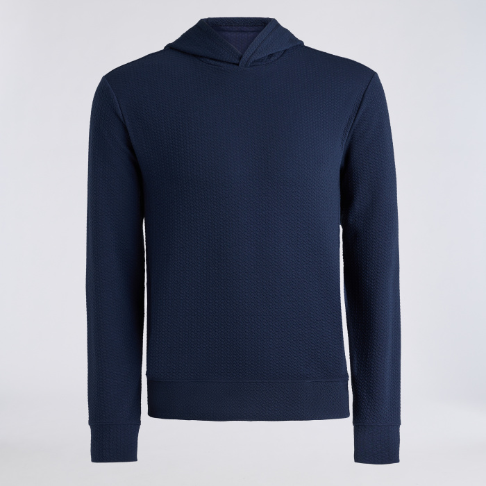 PEBBLE QUILTED HOODIE in Twilight